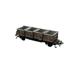 Fleischmann DB WASTE CONTAINER Wagon Eoskrt 712825 w/4 Containers - HO Gauge VGC